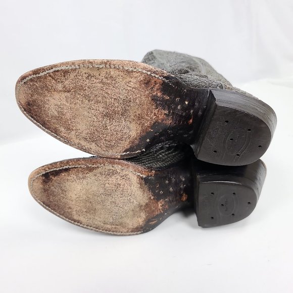 NOCONA Texas Vintage Exotic Patchwork Snake Python Skin Cowboy Western Boots 5.5 - Picture 9 of 11